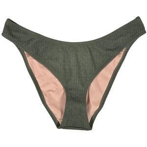 J. Crew Textured curved-waist cheeky bikini bottom in General Surplus‎ L NWT